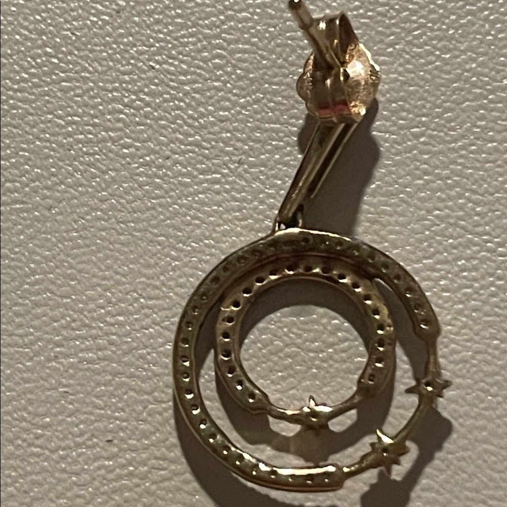 10K Yellow Gold Earrings Dimond Accents